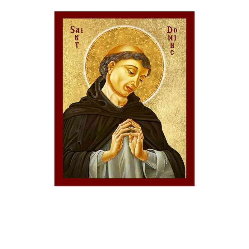 Εικόνα Ορθοδοξίας με περίγραμμα χρυσό σε ξύλο Φλαμουρίας  με  βάση Εικόνα Αγίου Δομίνικου, Χειροποίητη Χριστιανική Εικόνα Αγίου Δομίνικου, Κρεμαστή πλάκα Βυζαντινής Τέχνης, Χριστιανική Θρησκευτική Τέχνη Διάσταση 40x30 cm (15,8 x 11,8 ίντσες)INTRAEK-432167