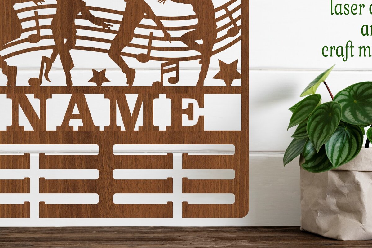 Intra απο ξύλο plywood 3mm-4mm πάχος - Dancers Male Medal Holder Name  Laser Δίασταση 30x20 cm INTRAFABR-73714144