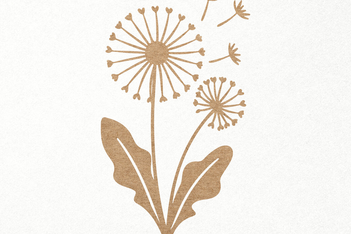 Intra απο ξύλο plywood 3mm-4mm πάχος - Dandelion Flower , Χαρτί &amp; Laser Cut Δίασταση 30x20 cm INTRAFABR-99020255