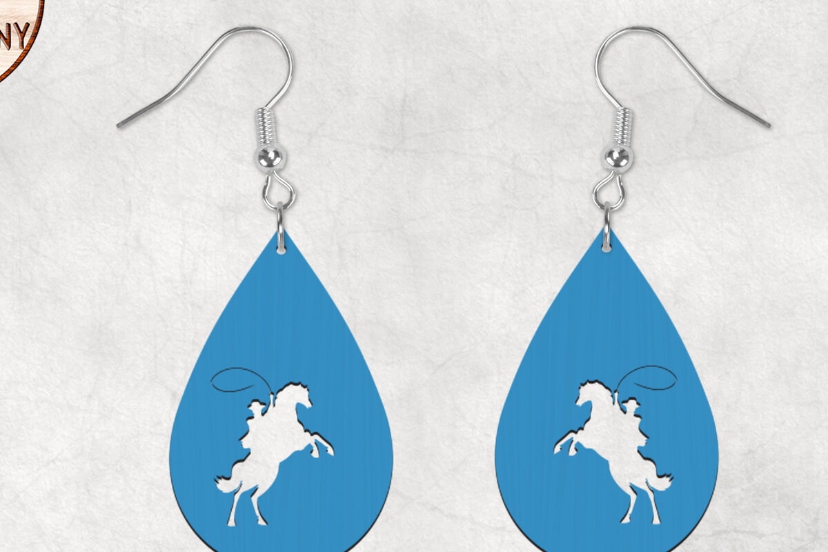 Σετ των 3 Intra απο ξύλο plywood 3mm-4mm πάχος - Σκουλαρίκια Dangle Horse Boho Δίασταση 3x3 cm INTRAFABR-28859867