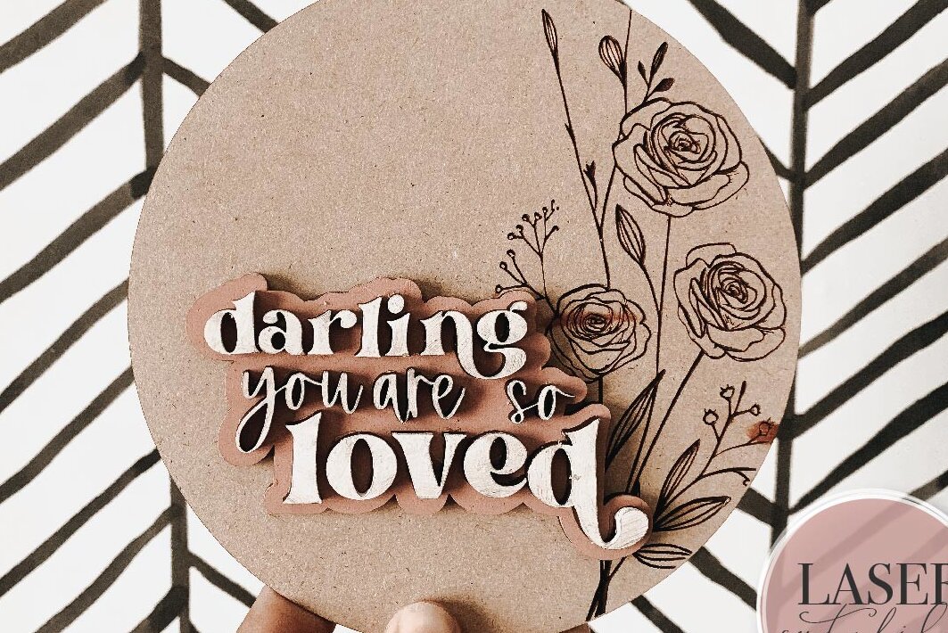 Σετ των 2 Intra απο ξύλο plywood 3mm-4mm πάχος - Αγαπητέ, είσαι τόσο αγαπημένος  Δίασταση 20x20 cm INTRAFABR-75317913