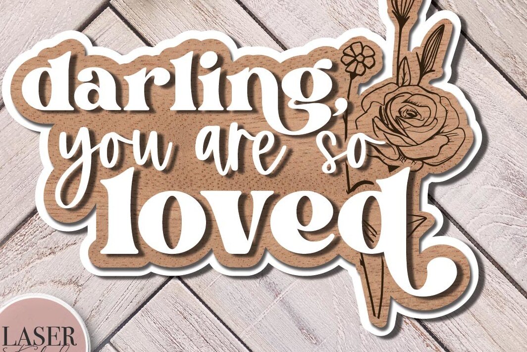 Σετ των 2 Intra απο ξύλο plywood 3mm-4mm πάχος - Αγαπητέ, είσαι τόσο αγαπημένος  Δίασταση 20x20 cm INTRAFABR-71540324