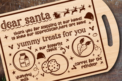 Σετ των 2 Intra απο ξύλο plywood 3mm-4mm πάχος - Αγαπητέ Santa Tray Cut Laser Δίασταση 20x20 cm INTRAFABR-80150945
