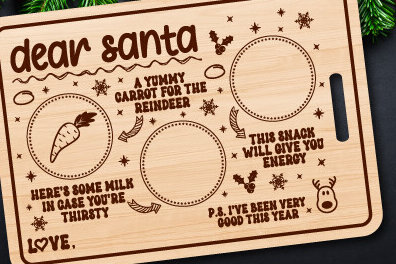 Σετ των 2 Intra απο ξύλο plywood 3mm-4mm πάχος - Αγαπητέ Santa Tray Cut Laser Δίασταση 20x20 cm INTRAFABR-80150955