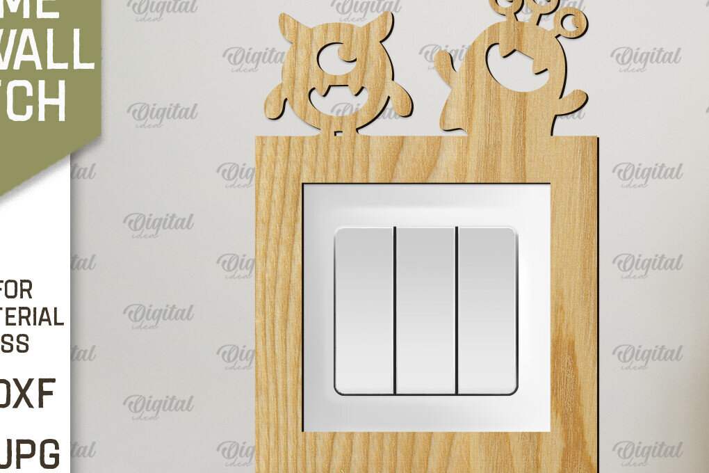 Σετ των 2 Intra απο ξύλο plywood 3mm-4mm πάχος - Διακοσμητικό πλαίσιο για διακόπτη τοίχου με λέιζερ Δίασταση 20x25 cm INTRAFABR-92039404