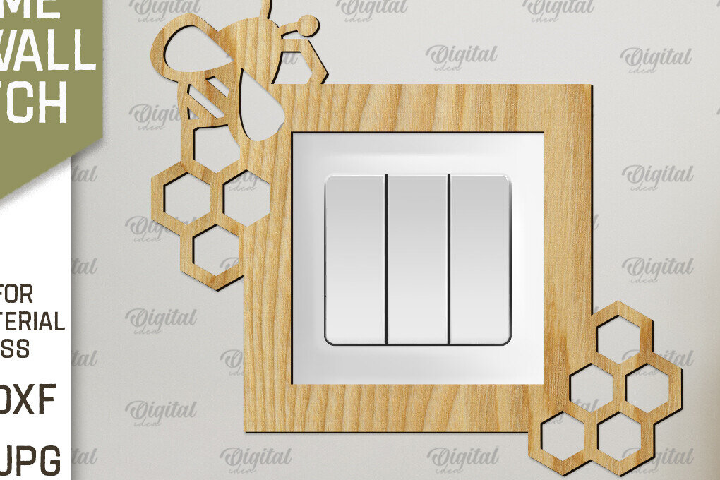 Σετ των 2 Intra απο ξύλο plywood 3mm-4mm πάχος - Διακοσμητικό πλαίσιο για διακόπτη τοίχου με λέιζερ Δίασταση 20x25 cm INTRAFABR-92038874