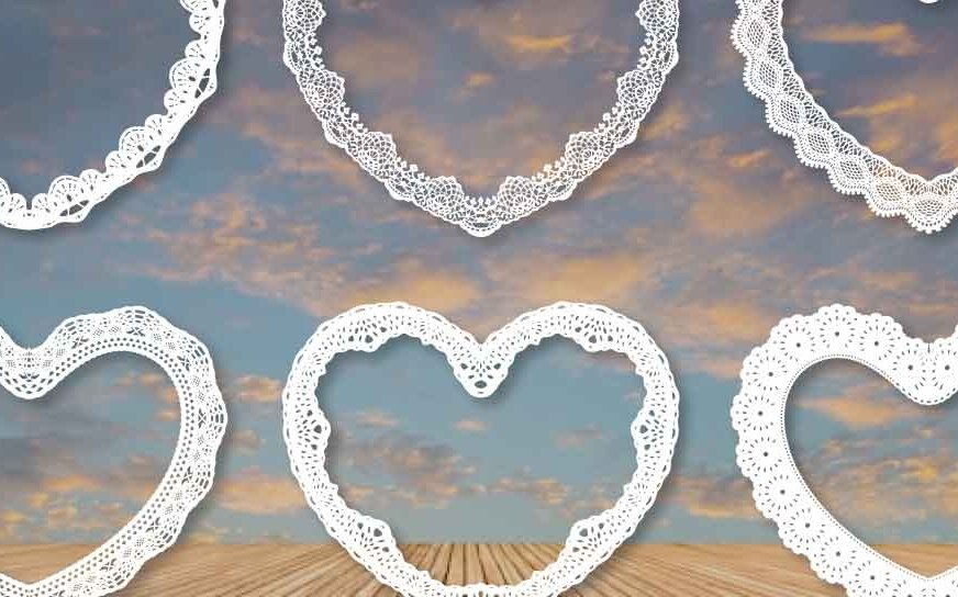 Σετ των 2 Intra απο ξύλο plywood 3mm-4mm πάχος - Διακόσμηση Laser Cut Lace Heart Bundle  Δίασταση 20x20 cm INTRAFABR-83796335