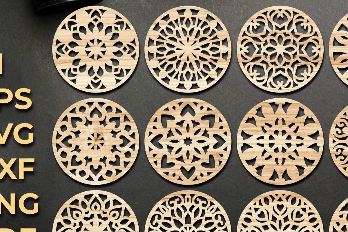 Intra απο ξύλο plywood 3mm-4mm πάχος - Ξύλινα σουβέρ κομμένα με λέιζερ στυλ Δίασταση 30x20 cm INTRAFABR-68900272