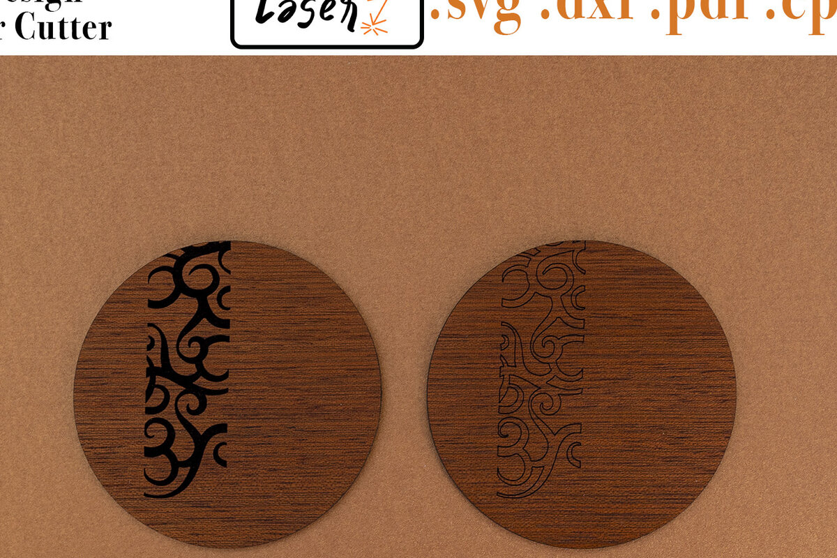 Intra απο ξύλο plywood 3mm-4mm πάχος - Διακοσμημένο  σουβέρ για κόφτη λέιζερ Δίασταση 30x20 cm INTRAFABR-53397140