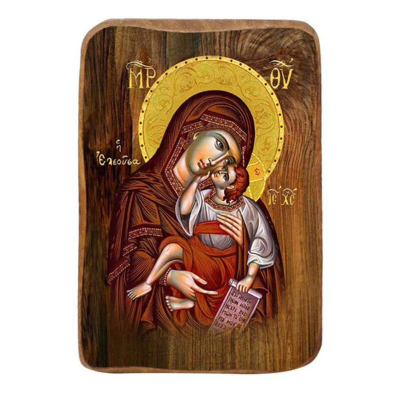 Εικόνα Ορθοδοξίας με περίγραμμα χρυσό σε ξύλο Φλαμουρίας  με  βάση Μπομπονιέρα Βάπτισης Παναγία Ελέους Σετ 20 τεμαχίων, Εικόνα Βάπτισης, Μπομπονιέρα Χειροποίητη Βυζαντινή εικόνα 9x6cm, Χριστιανικό Δώρο Διάσταση 45x35 cm (17,7 x 13,8 ίντσες) INTRAEK-543216