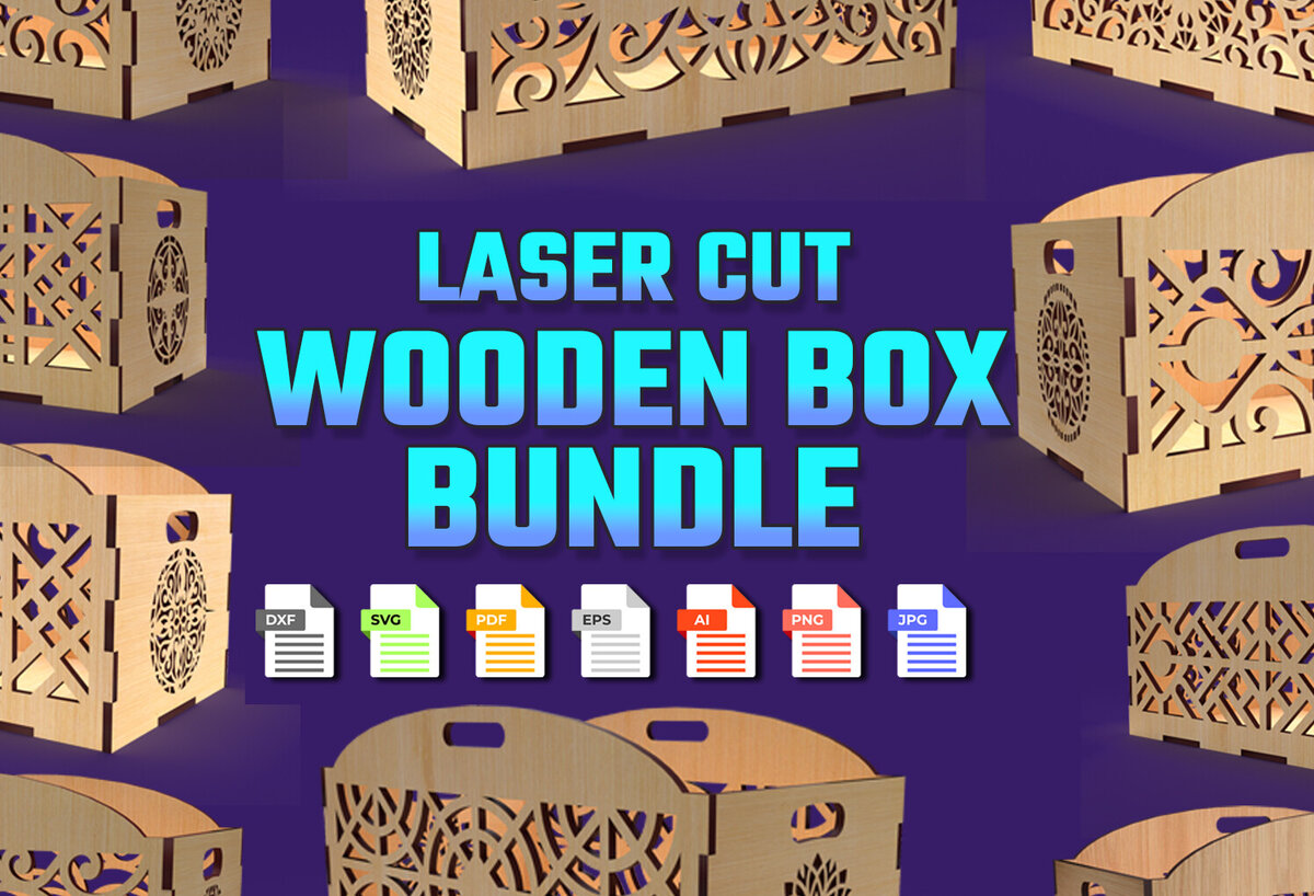 Σετ των 2 Intra απο ξύλο plywood 3mm-4mm πάχος - Διακοσμητικό κουτί Ξύλινος Δίσκος 03 κομμένος με λέιζερ Δίασταση 15x15 cm INTRAFABR-84740386