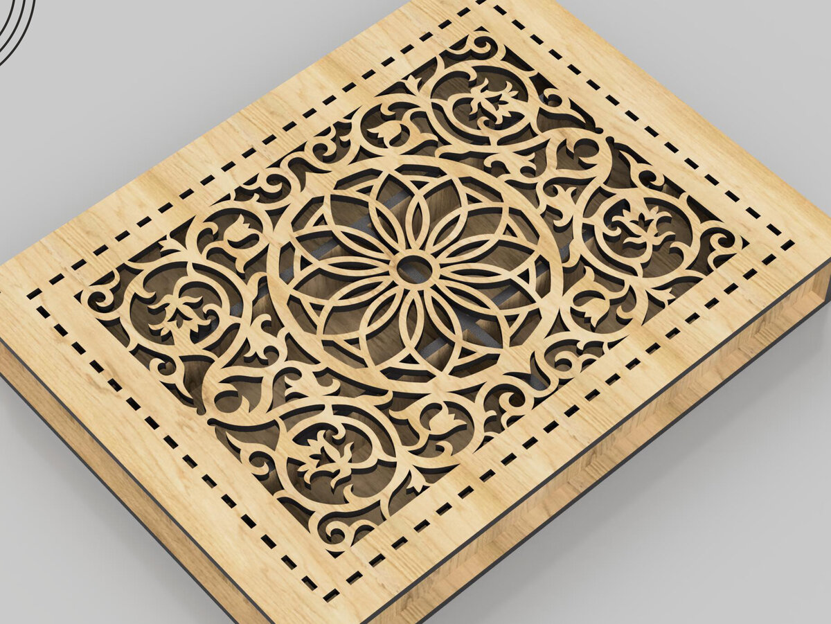 Σετ των 2 Intra απο ξύλο plywood 3mm-4mm πάχος - Διακοσμητικό κουτί, με καπάκι,  Δίασταση 200x150 cm INTRAFABR-99394306