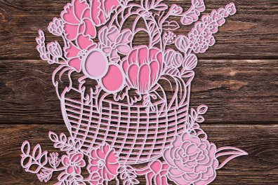 Σετ των 2 Intra απο ξύλο plywood 3mm-4mm πάχος - Διακοσμητικό Πασχαλινό Καλαθάκι  1518 Δίασταση 15x15 cm INTRAFABR-117925258