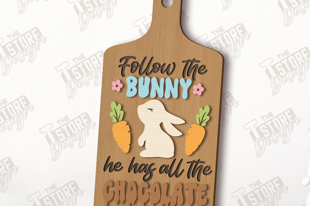 Σετ των 2 Intra απο ξύλο plywood 3mm-4mm πάχος - Διακοσμητικό Πασχαλινό Mini Cutting Board|CNC Δίασταση 15x15 cm INTRAFABR-117201642