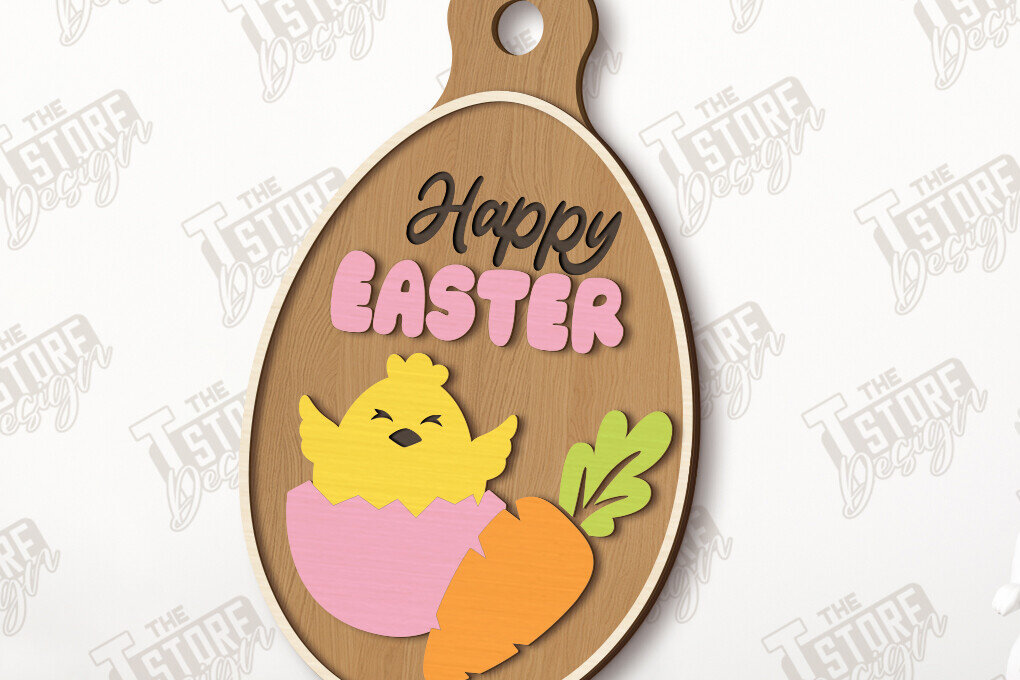 Σετ των 2 Intra απο ξύλο plywood 3mm-4mm πάχος - Διακοσμητικό Πασχαλινό Mini Cutting Board|CNC Δίασταση 15x15 cm INTRAFABR-117201517