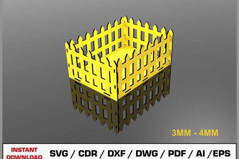 Intra απο ξύλο plywood 3mm-4mm πάχος - Διακοσμητικό κιβώτιο φράχτη  κοπής με λέιζερ Δίασταση 30x20 cm INTRAFABR-105215357