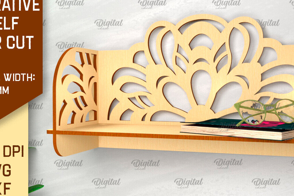 Intra απο ξύλο plywood 3mm-4mm πάχος - Διακοσμητικό ράφι τοίχου λουλουδιών  Δίασταση 30x20 cm INTRAFABR-99620467