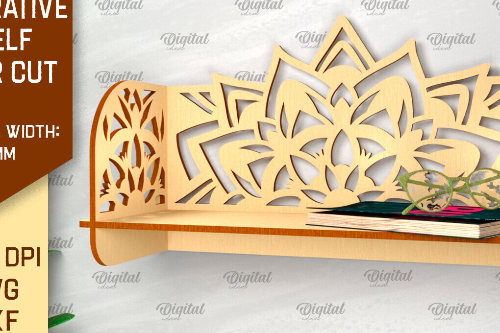 Intra απο ξύλο plywood 3mm-4mm πάχος - Διακοσμητικό ράφι τοίχου λουλουδιών  Δίασταση 30x20 cm INTRAFABR-99619643