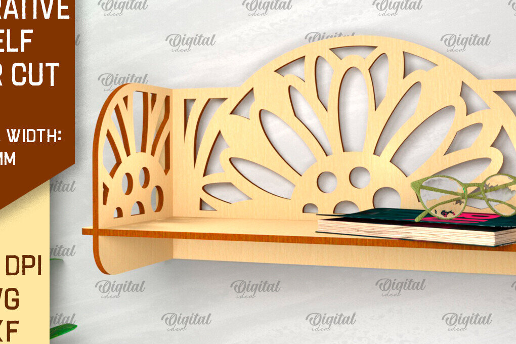 Intra απο ξύλο plywood 3mm-4mm πάχος - Διακοσμητικό ράφι τοίχου λουλουδιών  Δίασταση 30x20 cm INTRAFABR-99619772