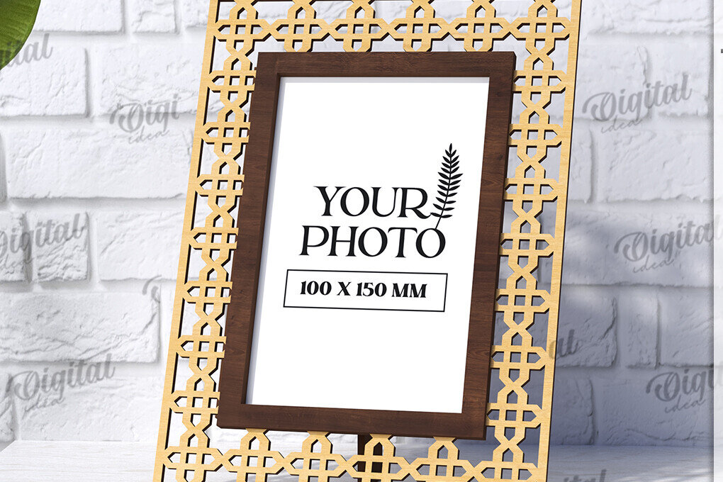 Σετ των 2 Intra απο ξύλο plywood 3mm-4mm πάχος - Διακοσμητικό πλαίσιο κοπής με λέιζερ Δίασταση 20x25 cm INTRAFABR-123831995