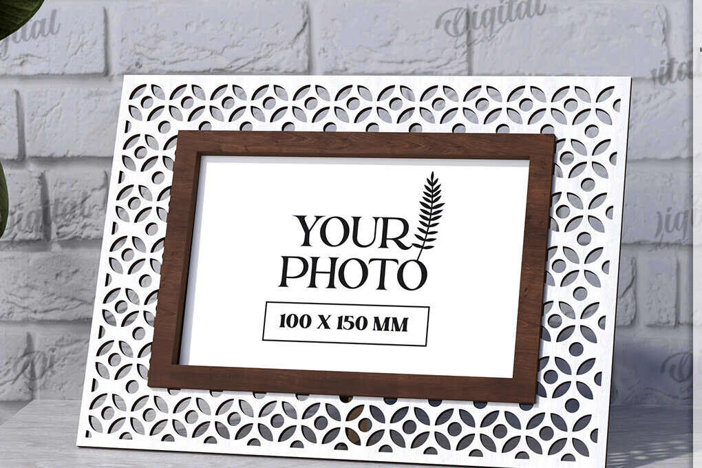 Σετ των 2 Intra απο ξύλο plywood 3mm-4mm πάχος - Διακοσμητικό πλαίσιο κοπής με λέιζερ Δίασταση 20x25 cm INTRAFABR-123832162