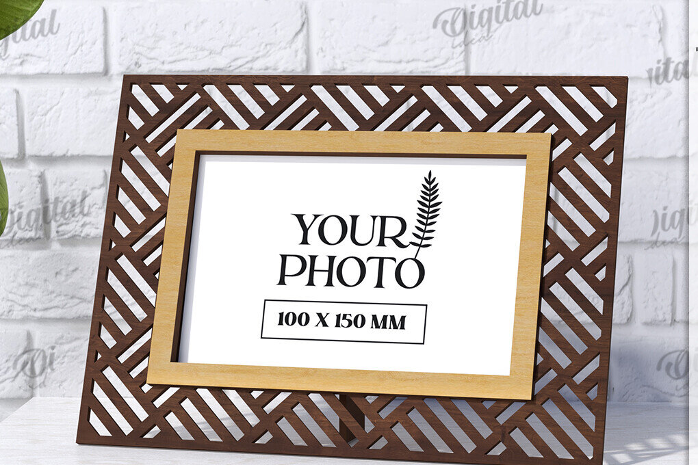 Σετ των 2 Intra απο ξύλο plywood 3mm-4mm πάχος - Διακοσμητικό πλαίσιο κοπής με λέιζερ Δίασταση 20x25 cm INTRAFABR-123829370