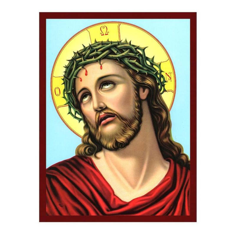 Εικόνα Ορθοδοξίας με περίγραμμα χρυσό σε ξύλο Φλαμουρίας  με  βάση Εικόνα Ιησούς Χριστός ο Νυμφίος, Χειροποίητη ελληνορθόδοξη εικόνα του Ιησού Χριστού, επιτοίχια πλάκα βυζαντινής τέχνης, χριστιανική διακόσμηση Διάσταση 50x40 cm (19,7 x 15,8 ίντσες)  INTRA