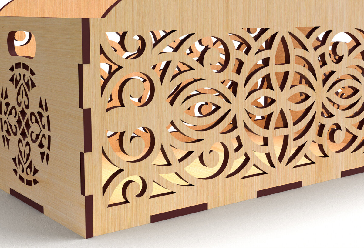 Σετ των 2 Intra απο ξύλο plywood 3mm-4mm πάχος - Διακοσμητικό κουτί δώρου Δίσκος κοπής με λέιζερ Δίασταση 15x15 cm INTRAFABR-83152432