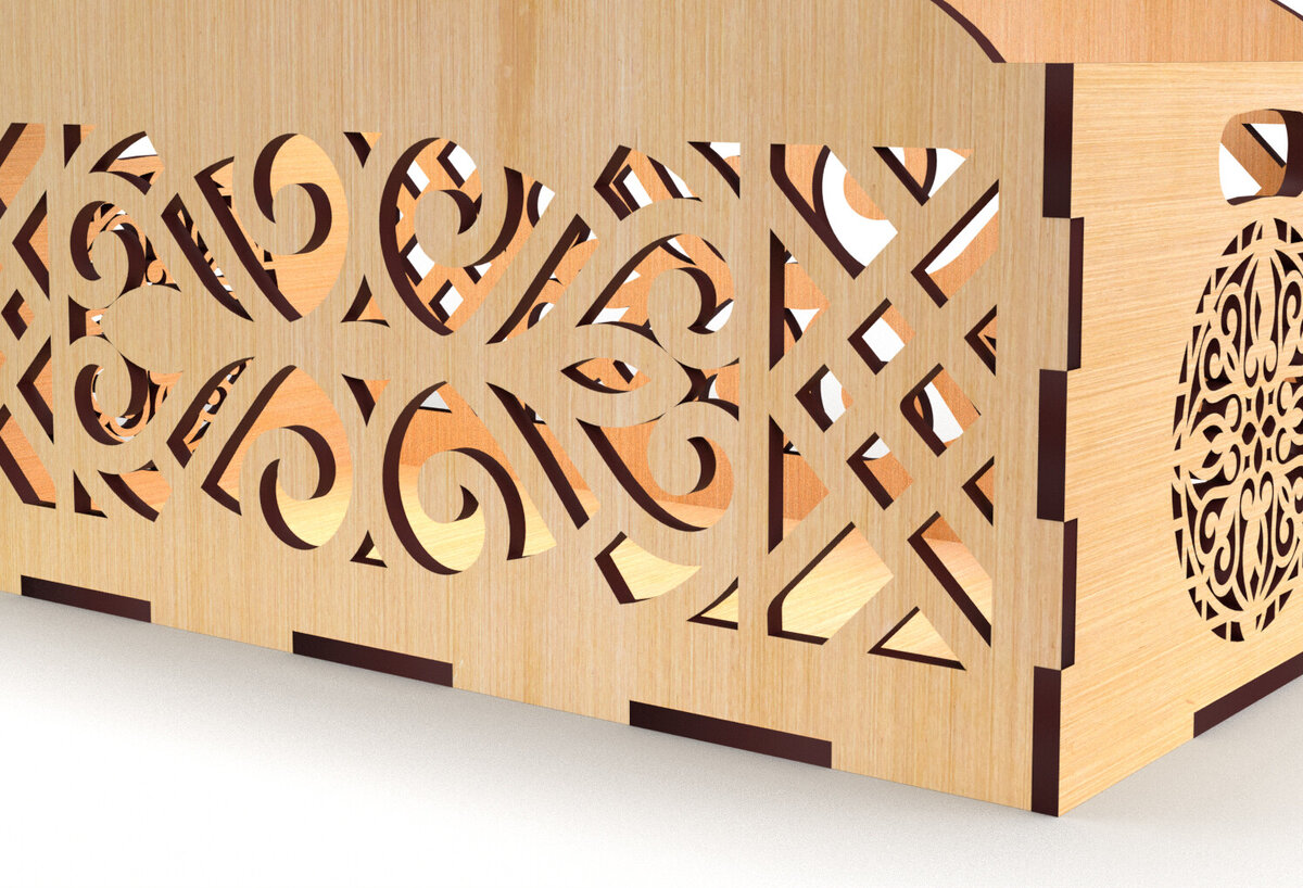 Σετ των 3 Intra απο ξύλο plywood 3mm-4mm πάχος - Διακοσμητικό κουτί δώρου Ξύλινο κουτί κοπής με λέιζερ Δίασταση 15x15 cm INTRAFABR-83158663