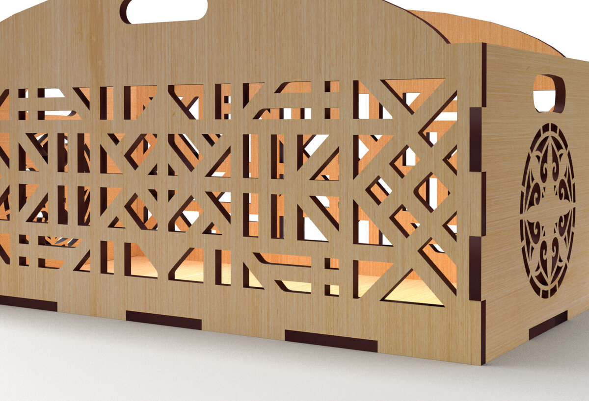 Σετ των 2 Intra απο ξύλο plywood 3mm-4mm πάχος - Διακοσμητικό κουτί δώρου Ξύλινο κουτί κοπής με λέιζερ Δίασταση 15x15 cm INTRAFABR-83159253