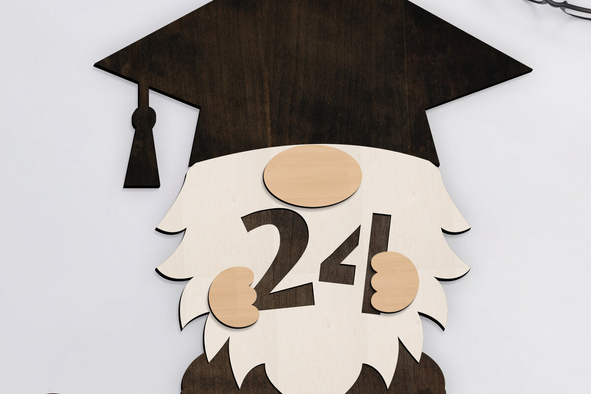 Intra απο ξύλο plywood 3mm-4mm πάχος - Διακοσμητικό  κοπής με λέιζερ Gnome Δίασταση 34x7 cm INTRAFABR-95484845