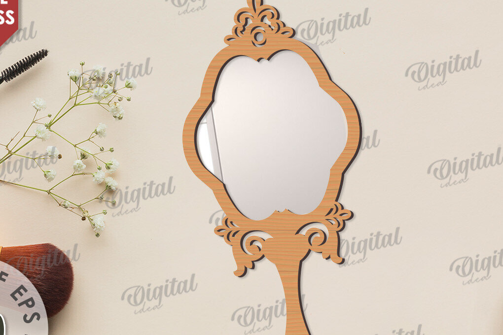 Σετ των 2 Intra απο ξύλο plywood 3mm-4mm πάχος - Διακοσμητικό πλαίσιο καθρέφτη χεριού  Δίασταση 20x25 cm INTRAFABR-109733489