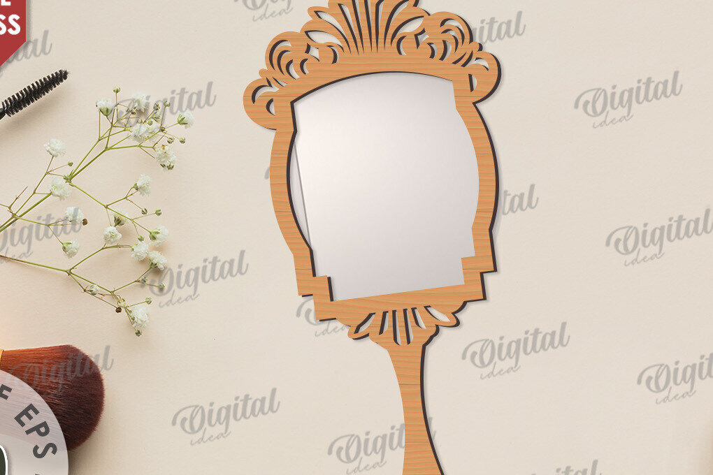 Σετ των 2 Intra απο ξύλο plywood 3mm-4mm πάχος - Διακοσμητικό πλαίσιο καθρέφτη χεριού  Δίασταση 20x25 cm INTRAFABR-109731377