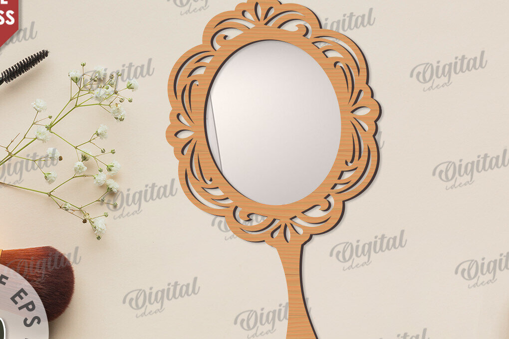 Σετ των 2 Intra απο ξύλο plywood 3mm-4mm πάχος - Διακοσμητικό πλαίσιο καθρέφτη χεριού  Δίασταση 20x25 cm INTRAFABR-109731389