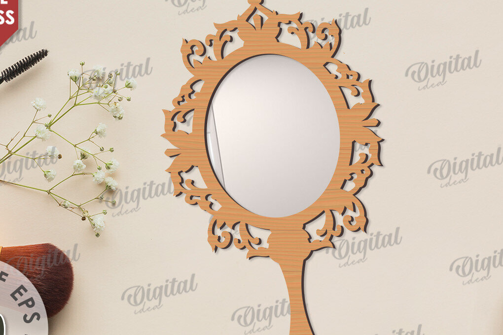 Σετ των 2 Intra απο ξύλο plywood 3mm-4mm πάχος - Διακοσμητικό πλαίσιο καθρέφτη χεριού  Δίασταση 20x25 cm INTRAFABR-109731426