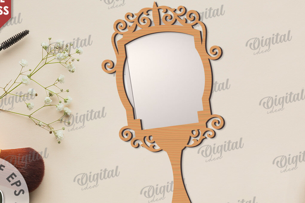 Σετ των 2 Intra απο ξύλο plywood 3mm-4mm πάχος - Διακοσμητικό πλαίσιο καθρέφτη χεριού  Δίασταση 20x25 cm INTRAFABR-109731662