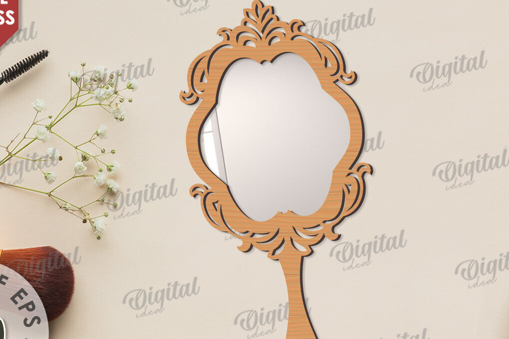 Σετ των 2 Intra απο ξύλο plywood 3mm-4mm πάχος - Διακοσμητικό πλαίσιο καθρέφτη χεριού  Δίασταση 20x25 cm INTRAFABR-109731702