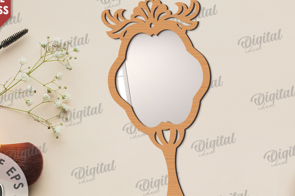 Σετ των 2 Intra απο ξύλο plywood 3mm-4mm πάχος - Διακοσμητικό πλαίσιο καθρέφτη χεριού  Δίασταση 20x25 cm INTRAFABR-109731996