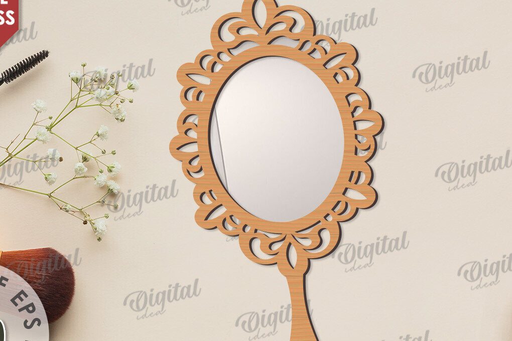 Σετ των 2 Intra απο ξύλο plywood 3mm-4mm πάχος - Διακοσμητικό πλαίσιο καθρέφτη χεριού  Δίασταση 20x25 cm INTRAFABR-109733427