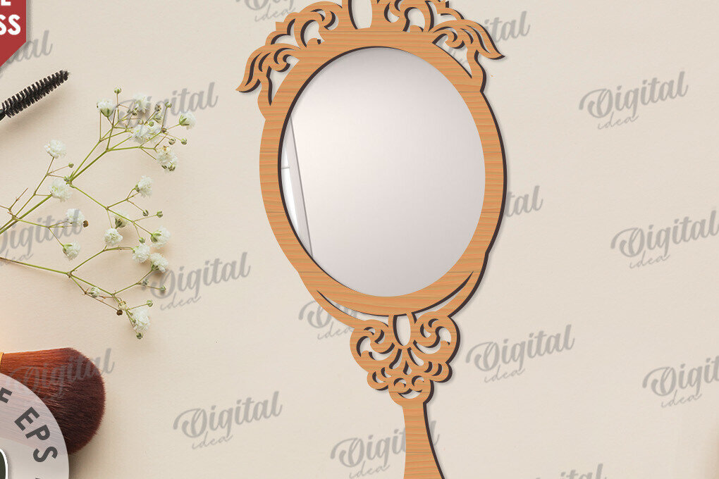 Σετ των 2 Intra απο ξύλο plywood 3mm-4mm πάχος - Διακοσμητικό πλαίσιο καθρέφτη χεριού  Δίασταση 20x25 cm INTRAFABR-109730747