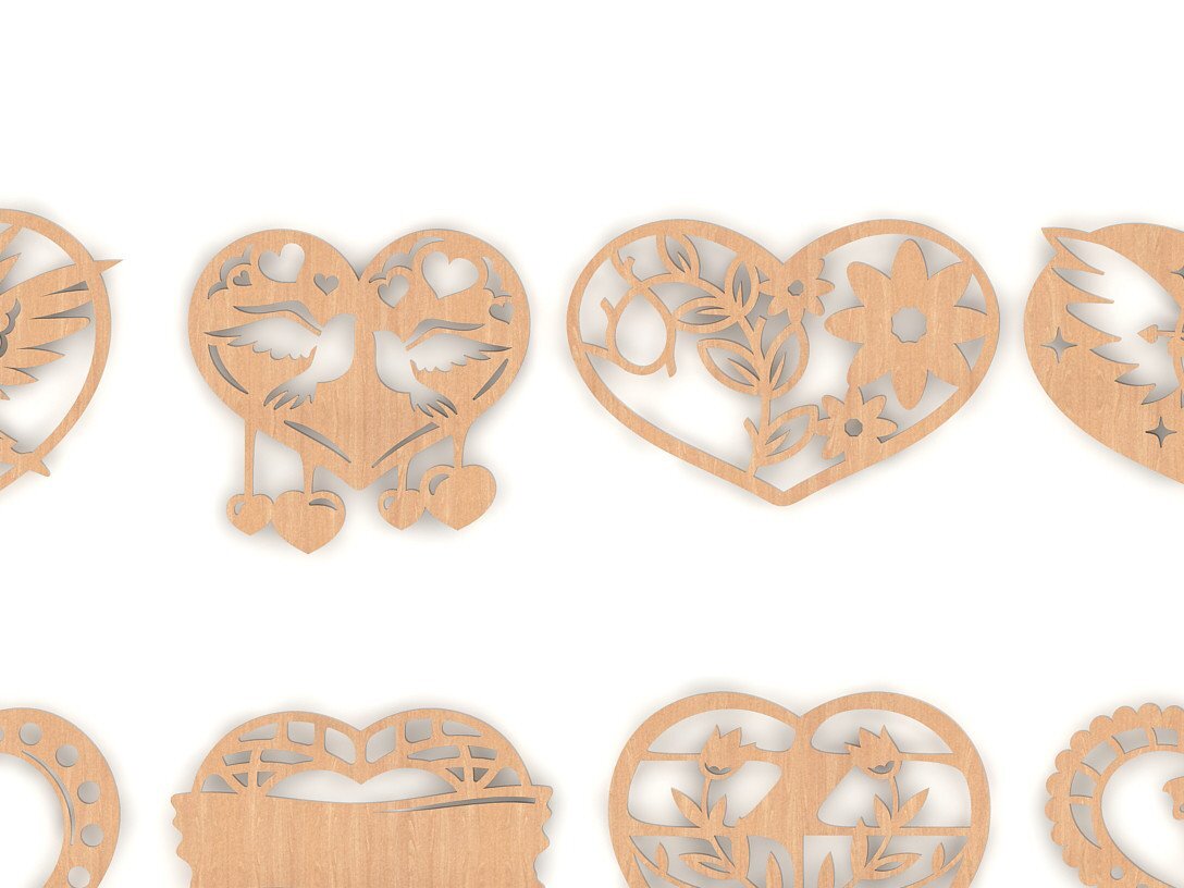 Intra απο ξύλο plywood 3mm-4mm πάχος - Διακοσμητικές καρδιές για διακόσμηση τοίχου από κόντρα πλακέ Δίασταση 30x20 cm INTRAFABR-39070233