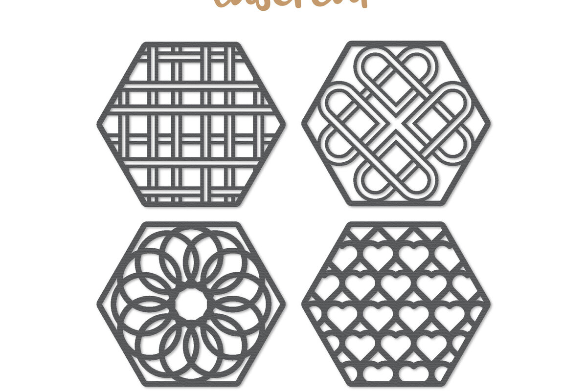 Intra απο ξύλο plywood 3mm-4mm πάχος - Διακοσμητικό εξάγωνο Lasercut Δίασταση 30x20 cm INTRAFABR-124537110