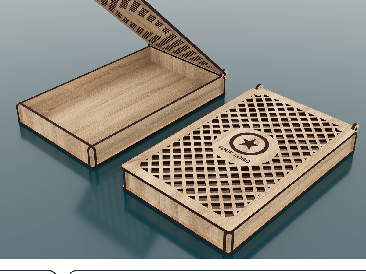 Σετ των 3 Intra απο ξύλο plywood 3mm-4mm πάχος - Διακοσμητικά κοσμήματα Κουτί δώρου  Αρχεία Δίασταση 202x127 cm INTRAFABR-56024871