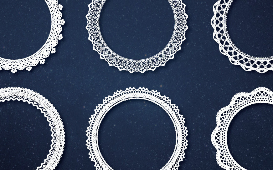 Σετ των 2 Intra απο ξύλο plywood 3mm-4mm πάχος - Διακοσμητικά κορνίζες από δαντέλα και περίπλοκος κύκλος δαντέλας Δίασταση 20x25 cm INTRAFABR-104301210