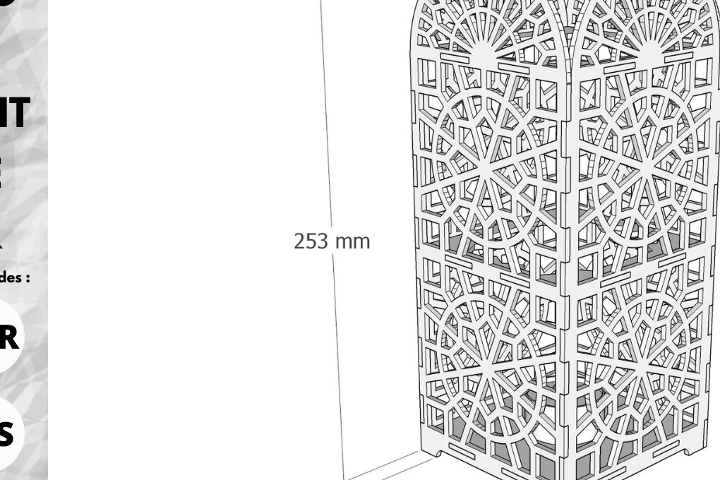 Σετ των 2 Intra απο ξύλο plywood 3mm-4mm πάχος - Διακοσμητικό Φανάρι | |  Δίασταση 20x20 cm INTRAFABR-83724232