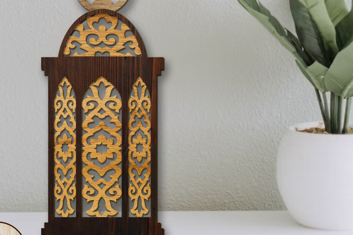 Σετ των 3 Intra απο ξύλο plywood 3mm-4mm πάχος - Διακοσμητικό πρότυπο ξύλινης κοπής φαναριού Δίασταση 4x8 cm INTRAFABR-106953299