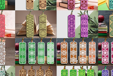 Intra απο ξύλο plywood 3mm-4mm πάχος - Διακοσμητικό Σετ σελιδοδεικτών κοπής με λέιζερ Δίασταση 5x20 cm INTRAFABR-84359100