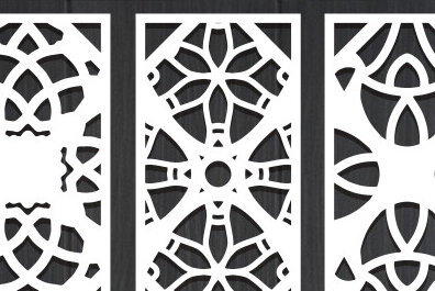 Σετ των 2 Intra απο ξύλο plywood 3mm-4mm πάχος - Διακοσμητικό πάνελ κοπής με λέιζερ  Δίασταση 20x20 cm INTRAFABR-95040529