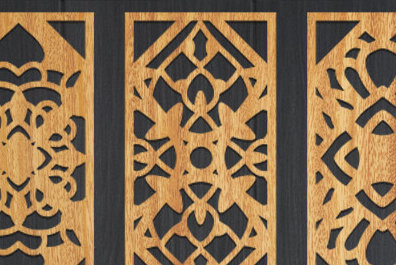 Σετ των 2 Intra απο ξύλο plywood 3mm-4mm πάχος - Διακοσμητικό πάνελ κοπής με λέιζερ  Δίασταση 20x20 cm INTRAFABR-95112915