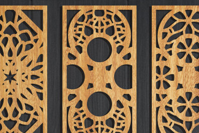 Σετ των 2 Intra απο ξύλο plywood 3mm-4mm πάχος - Διακοσμητικό πάνελ κοπής με λέιζερ  Δίασταση 20x20 cm INTRAFABR-95112924